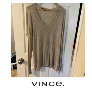 Vince Light Tan Knit Tunic Sweater